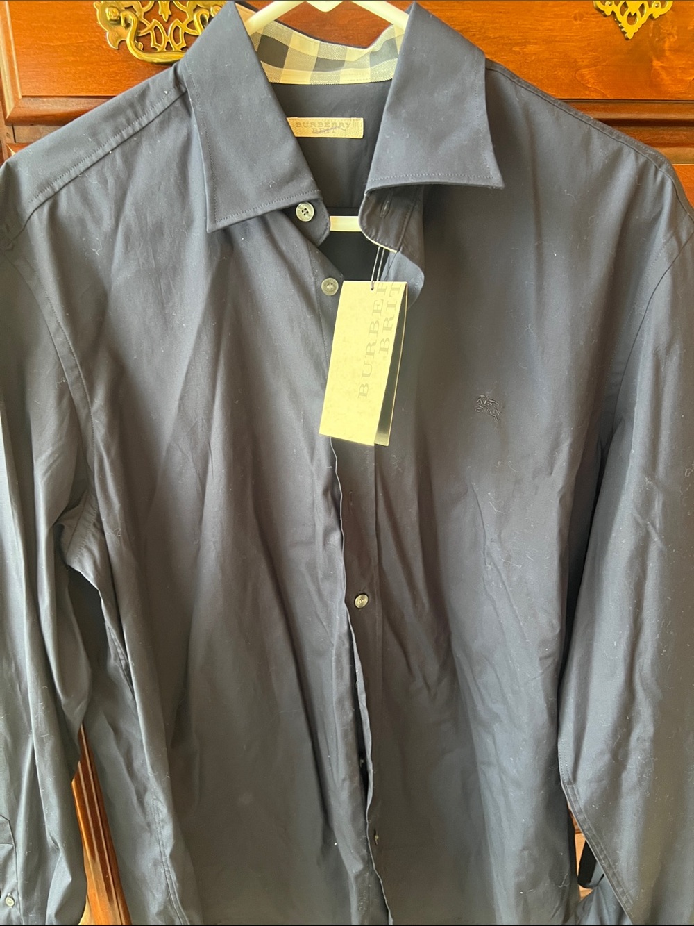Burberry Men's Dark Navy Button-Front Lightweight Shirt Jacket